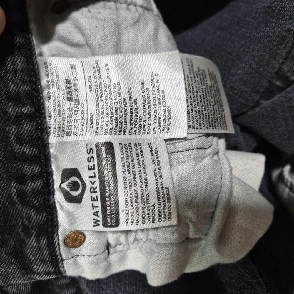 Levi Strauss 501 38x34 Distressed‎ Mens Jeans Black/gray Wash